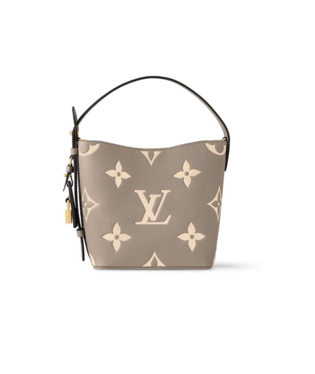 LOUIS VUITTON Бежевая кожаная сумка тоут, фото 4