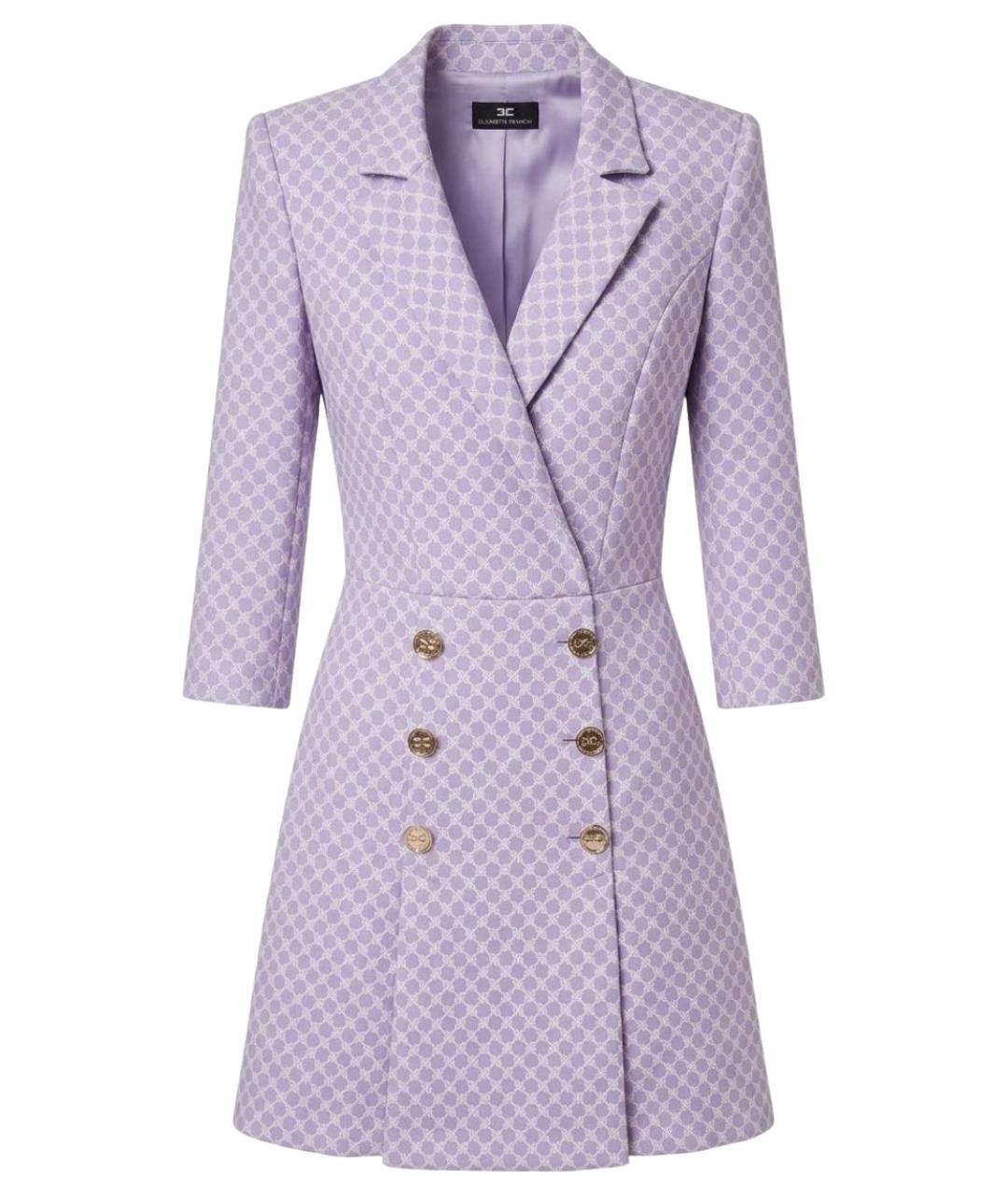 ELISABETTA FRANCHI Фиолетовое полиэстеровое коктейльное платье, фото 1
