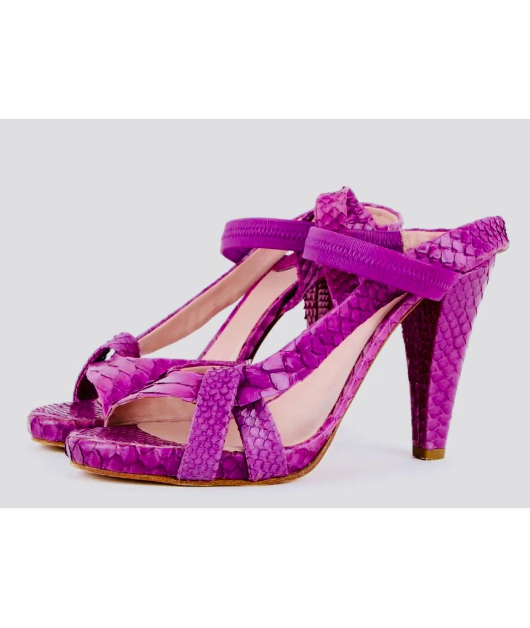 CHLOE Фуксия босоножки из экзотической кожи, фото 2