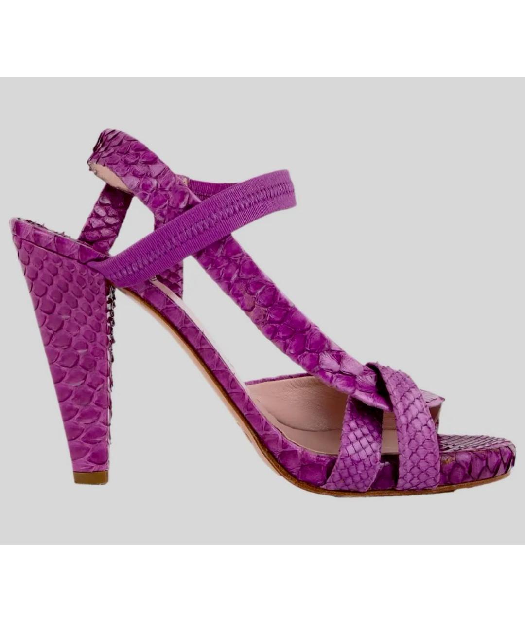 CHLOE Фуксия босоножки из экзотической кожи, фото 4