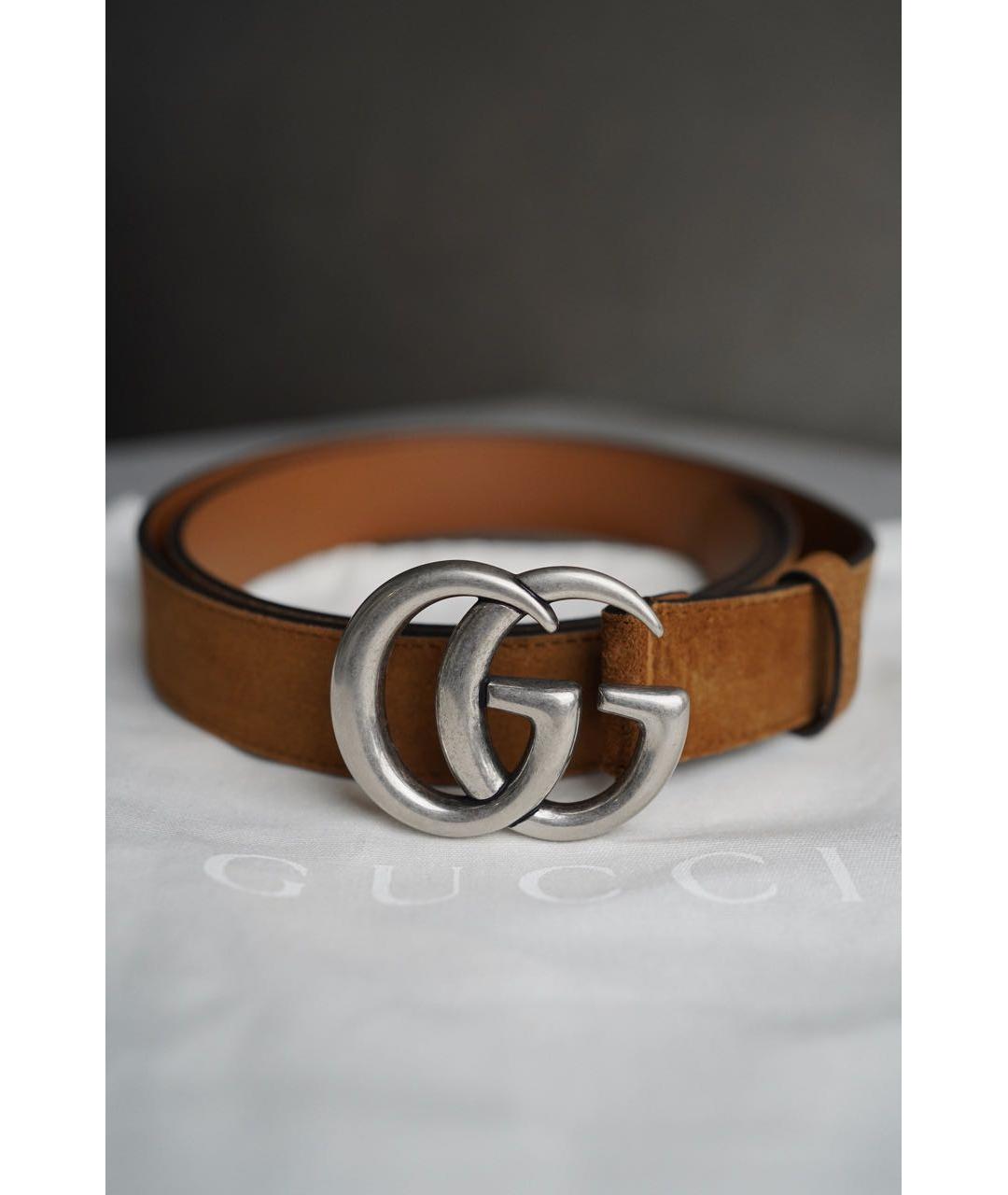 GUCCI Коричневый замшевый ремень, фото 8