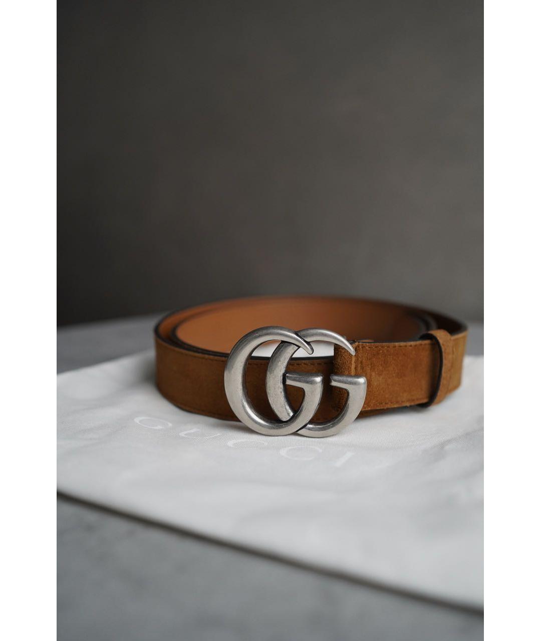 GUCCI Коричневый замшевый ремень, фото 2