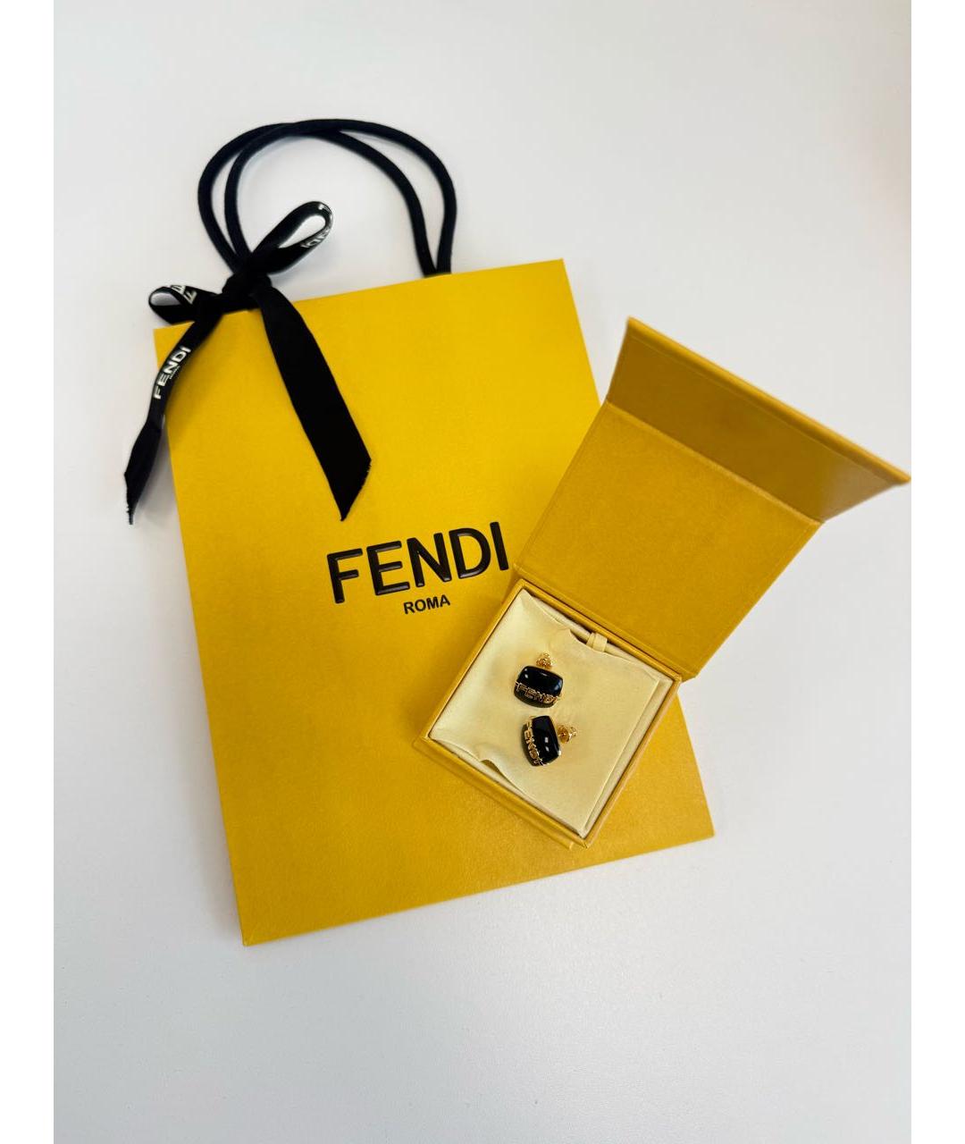 FENDI Черные серьги, фото 5