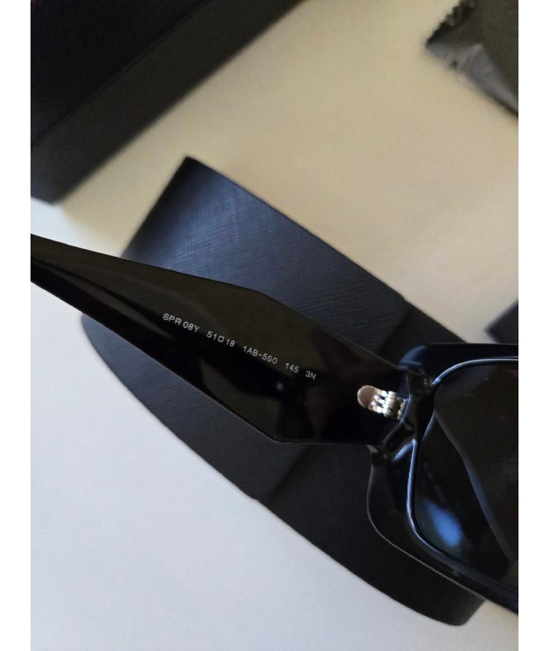PRADA Черные пластиковые солнцезащитные очки, фото 8