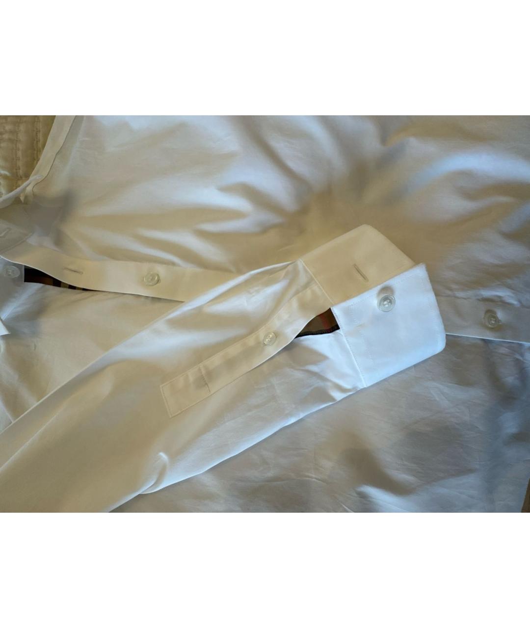 BURBERRY Белая хлопковая классическая рубашка, фото 4