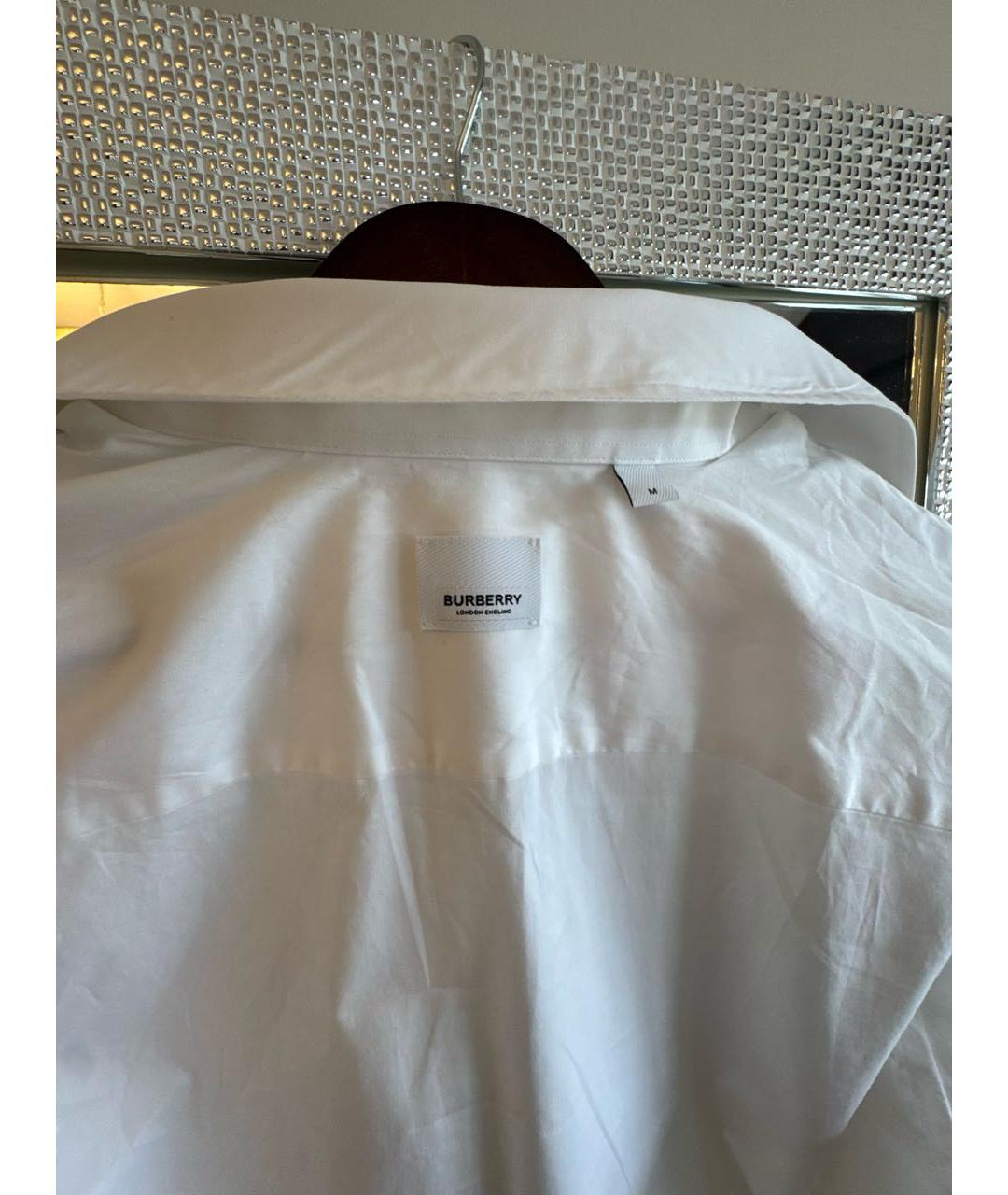 BURBERRY Белая хлопковая классическая рубашка, фото 3