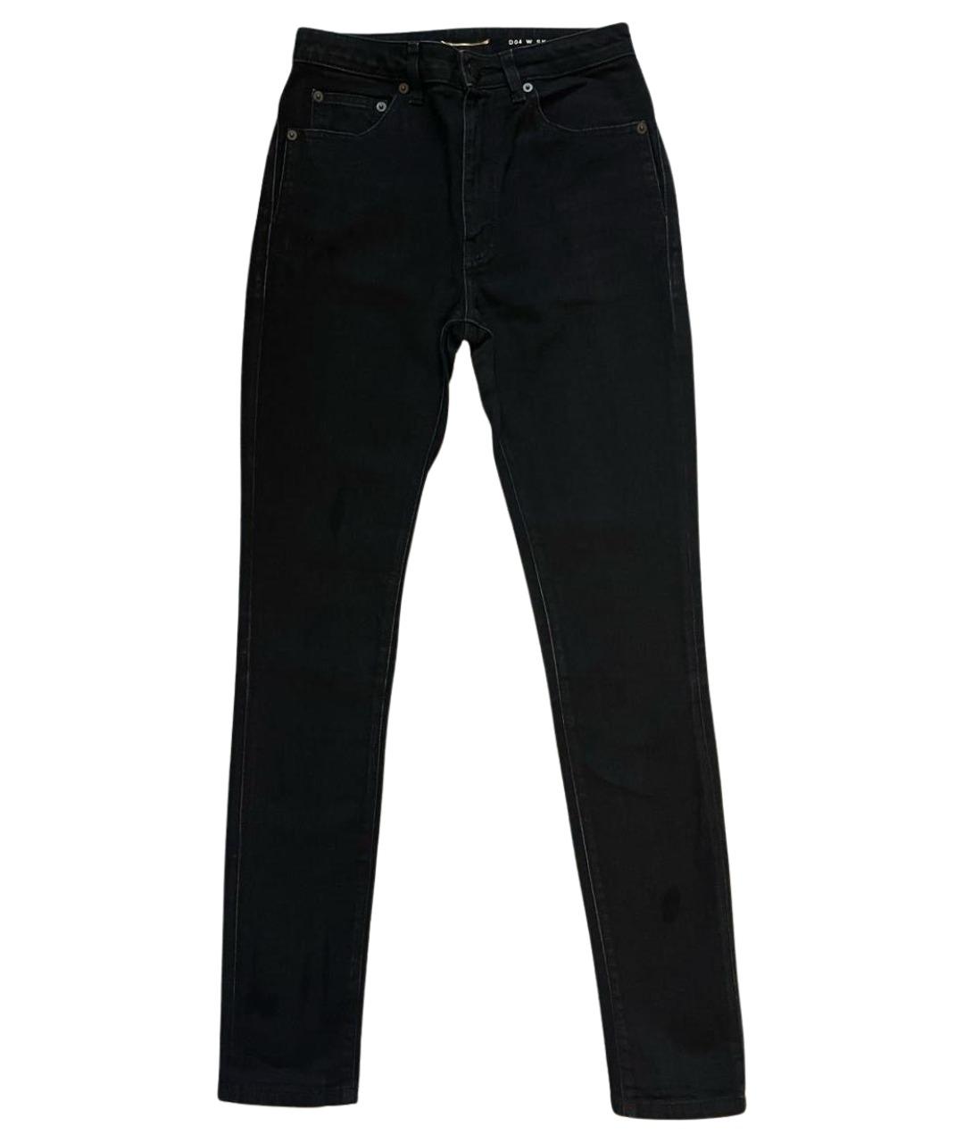 SAINT LAURENT Черные хлопковые джинсы слим, фото 1