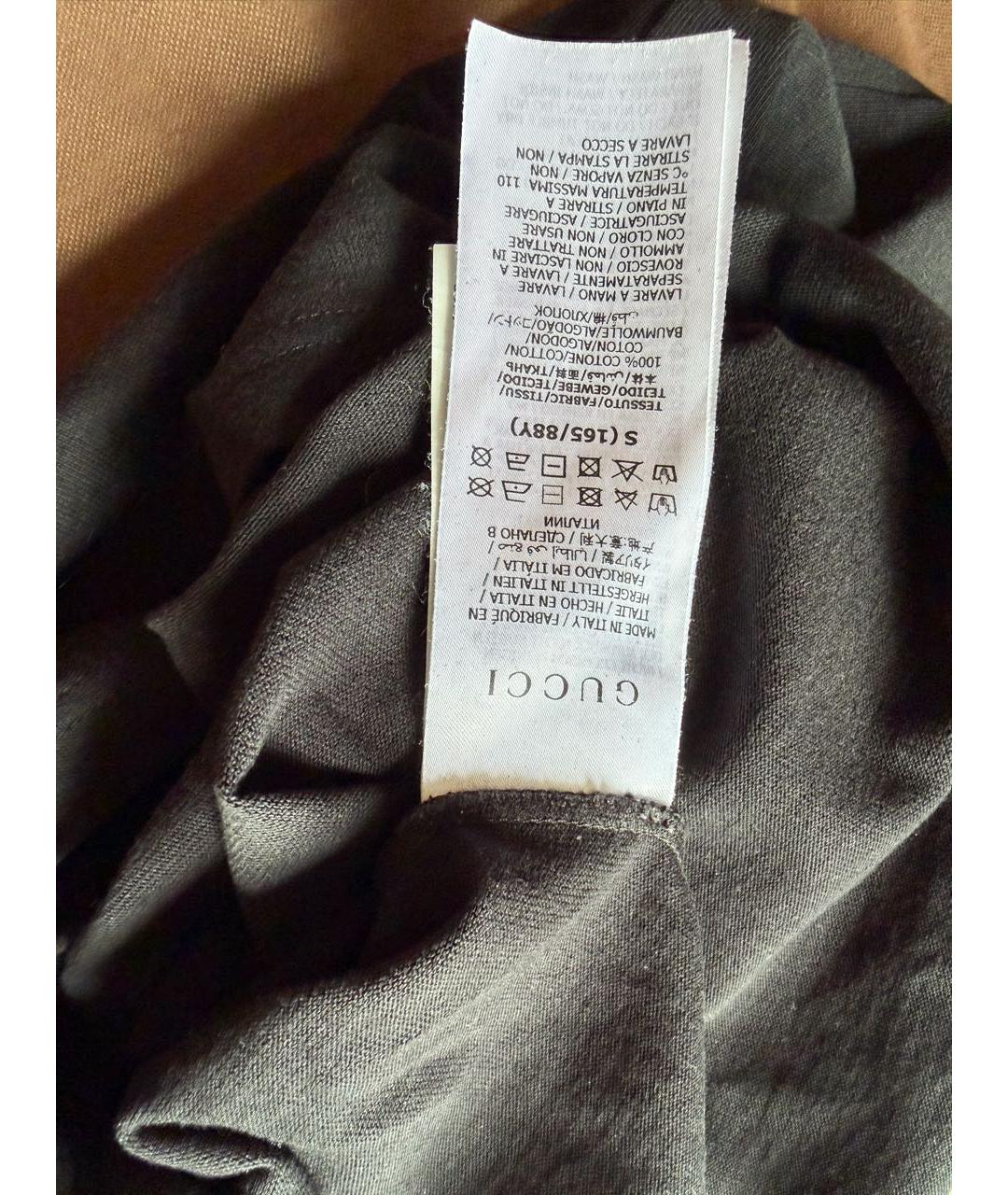 GUCCI Черная хлопковая футболка, фото 3