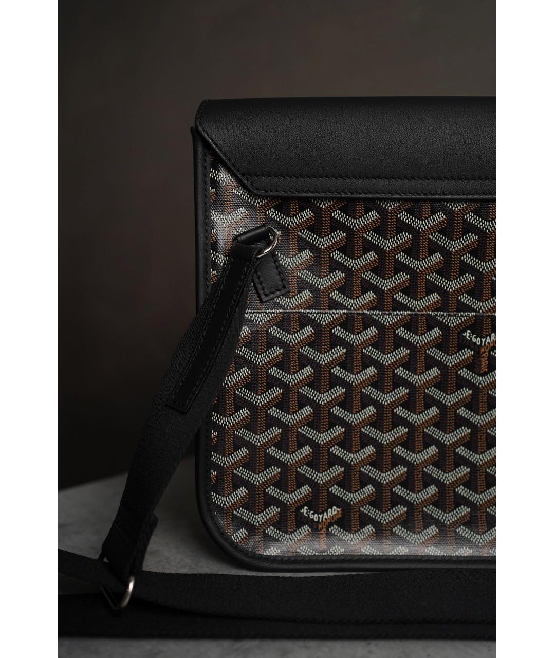 GOYARD Черная кожаная сумка на плечо, фото 8