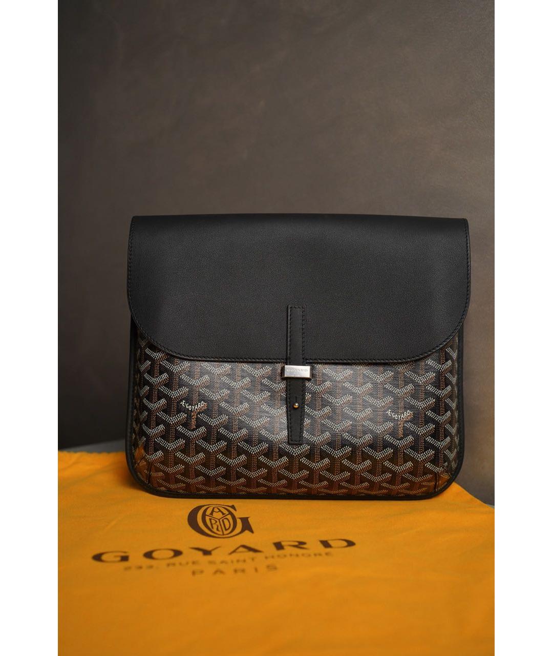GOYARD Черная кожаная сумка на плечо, фото 2