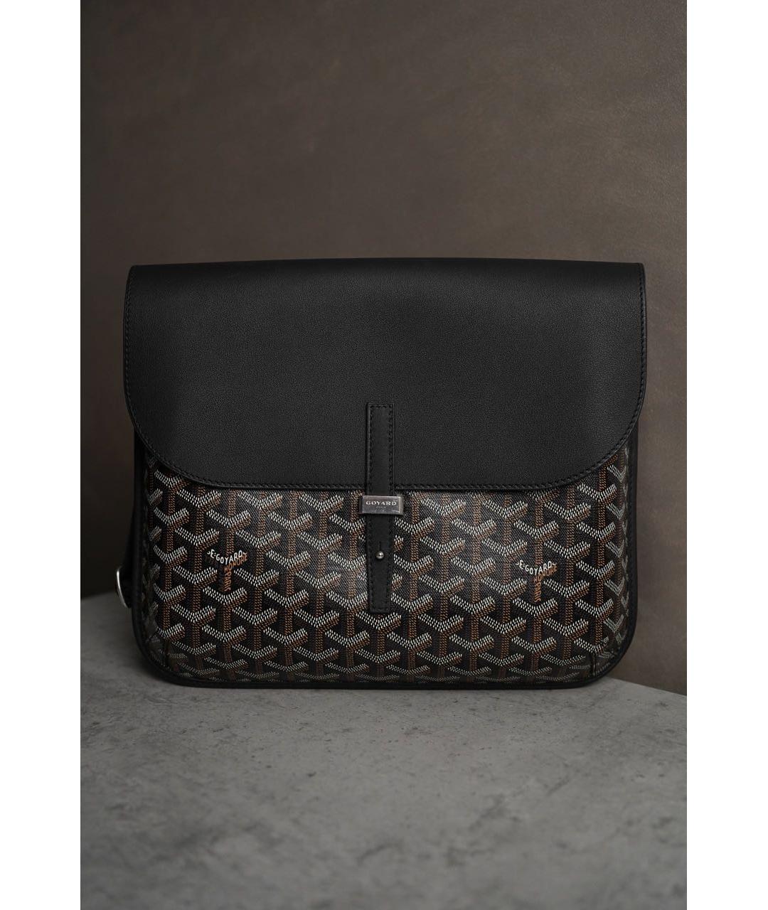 GOYARD Черная кожаная сумка на плечо, фото 9