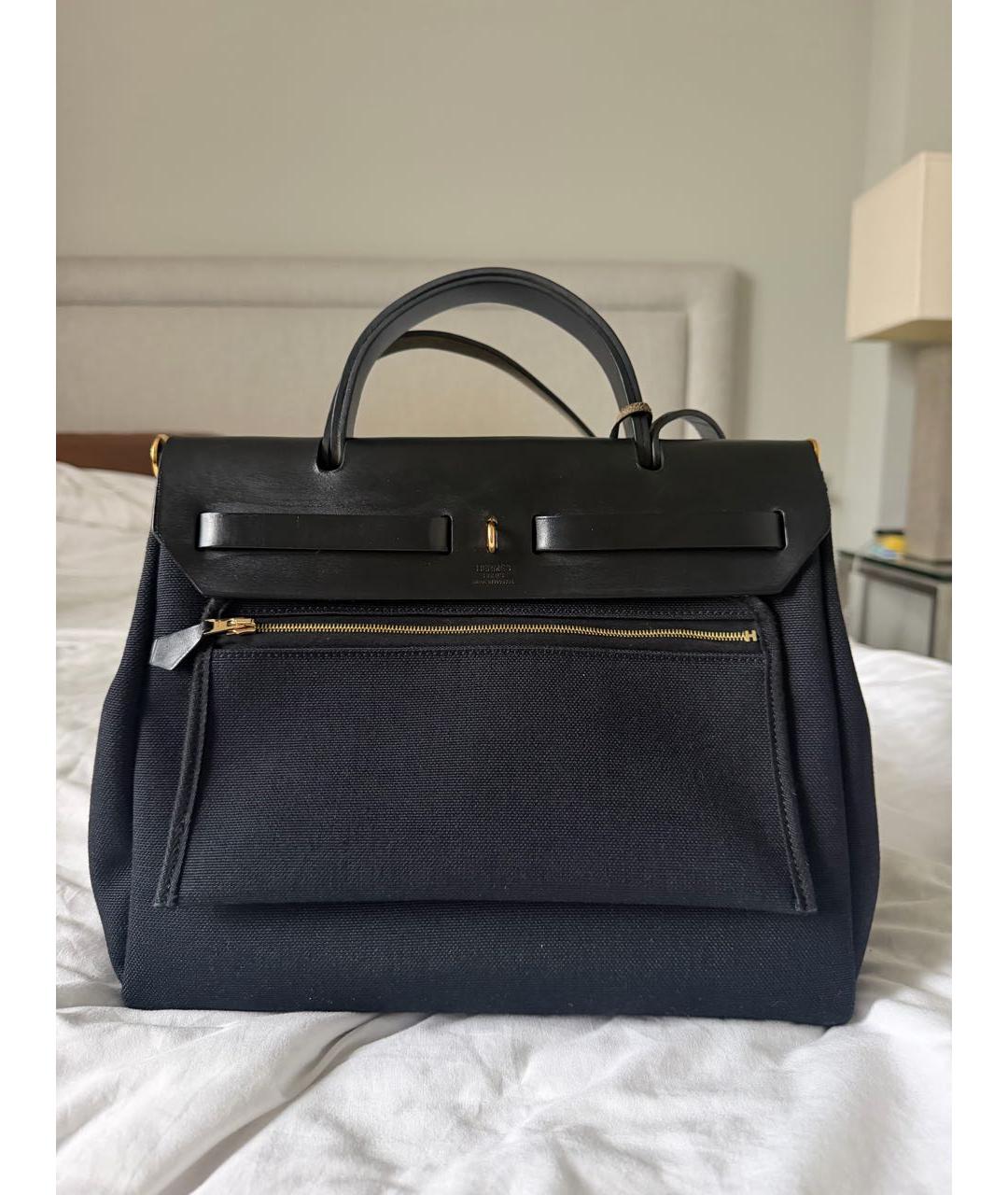 HERMES Черная жаккардовая сумка через плечо, фото 3