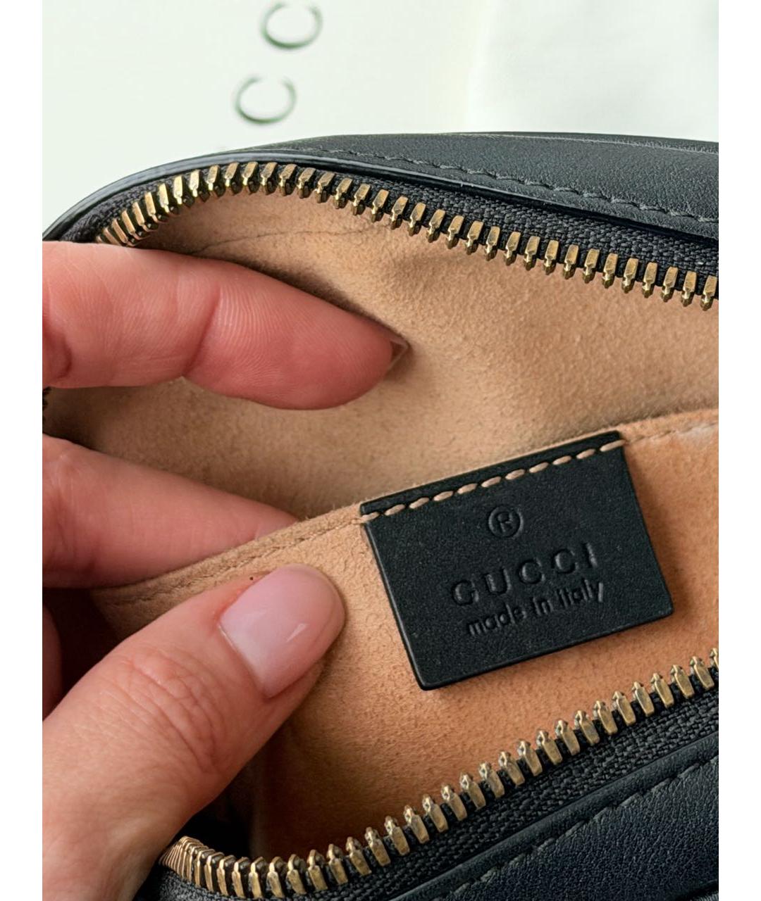 GUCCI Черная кожаная поясная сумка, фото 6
