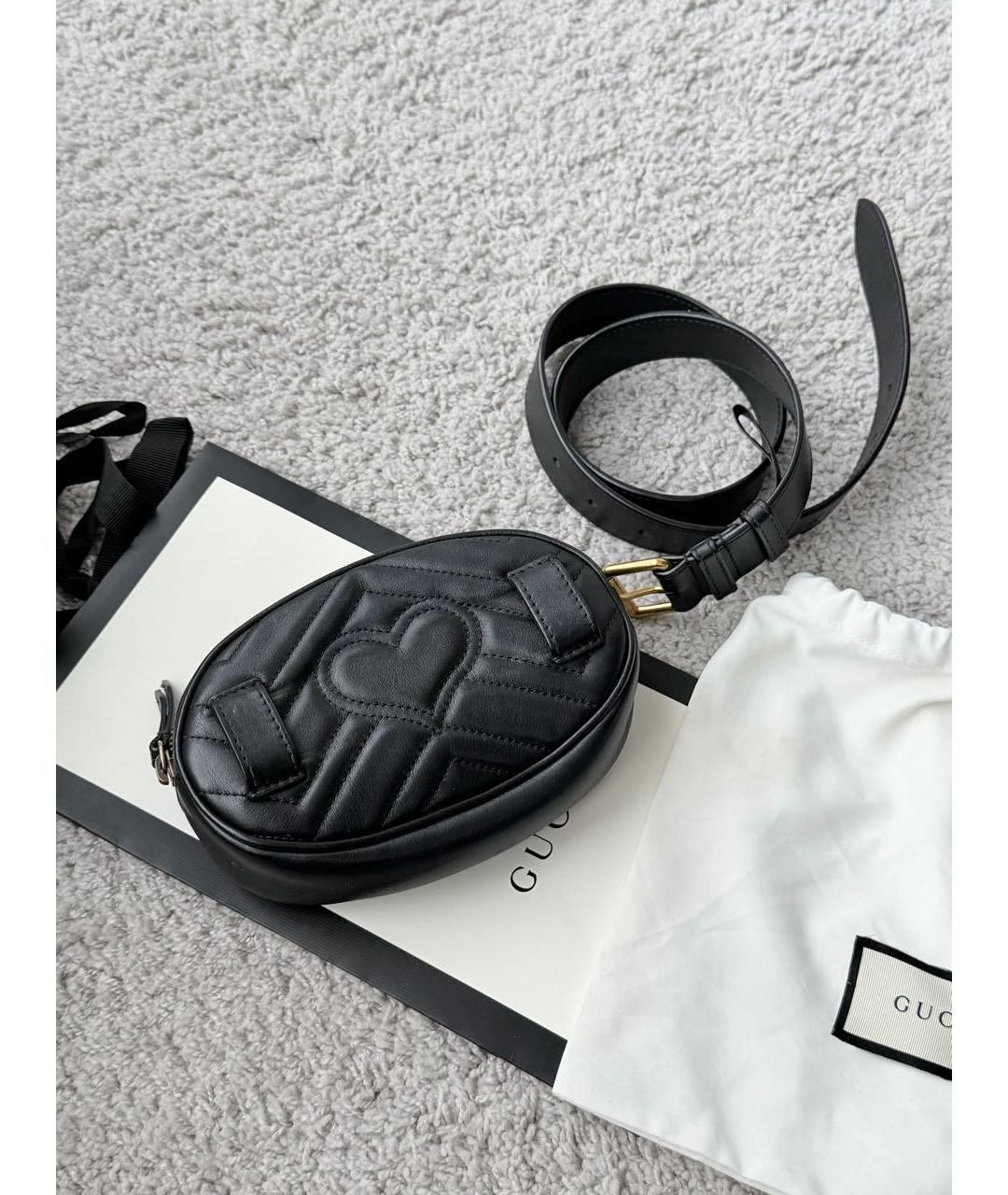 GUCCI Черная кожаная поясная сумка, фото 4