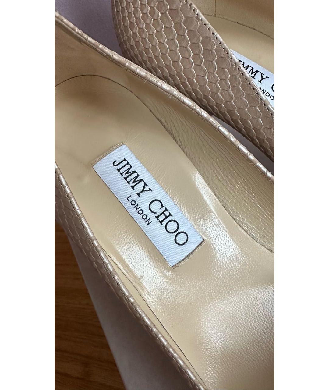 JIMMY CHOO Бежевые кожаные туфли, фото 7