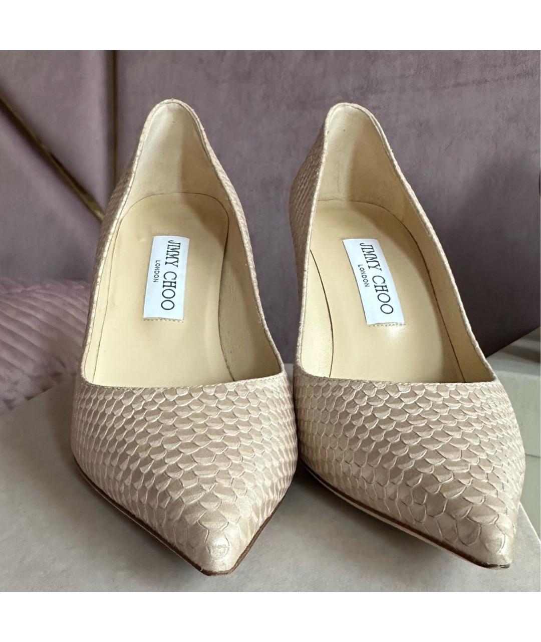 JIMMY CHOO Бежевые кожаные туфли, фото 2