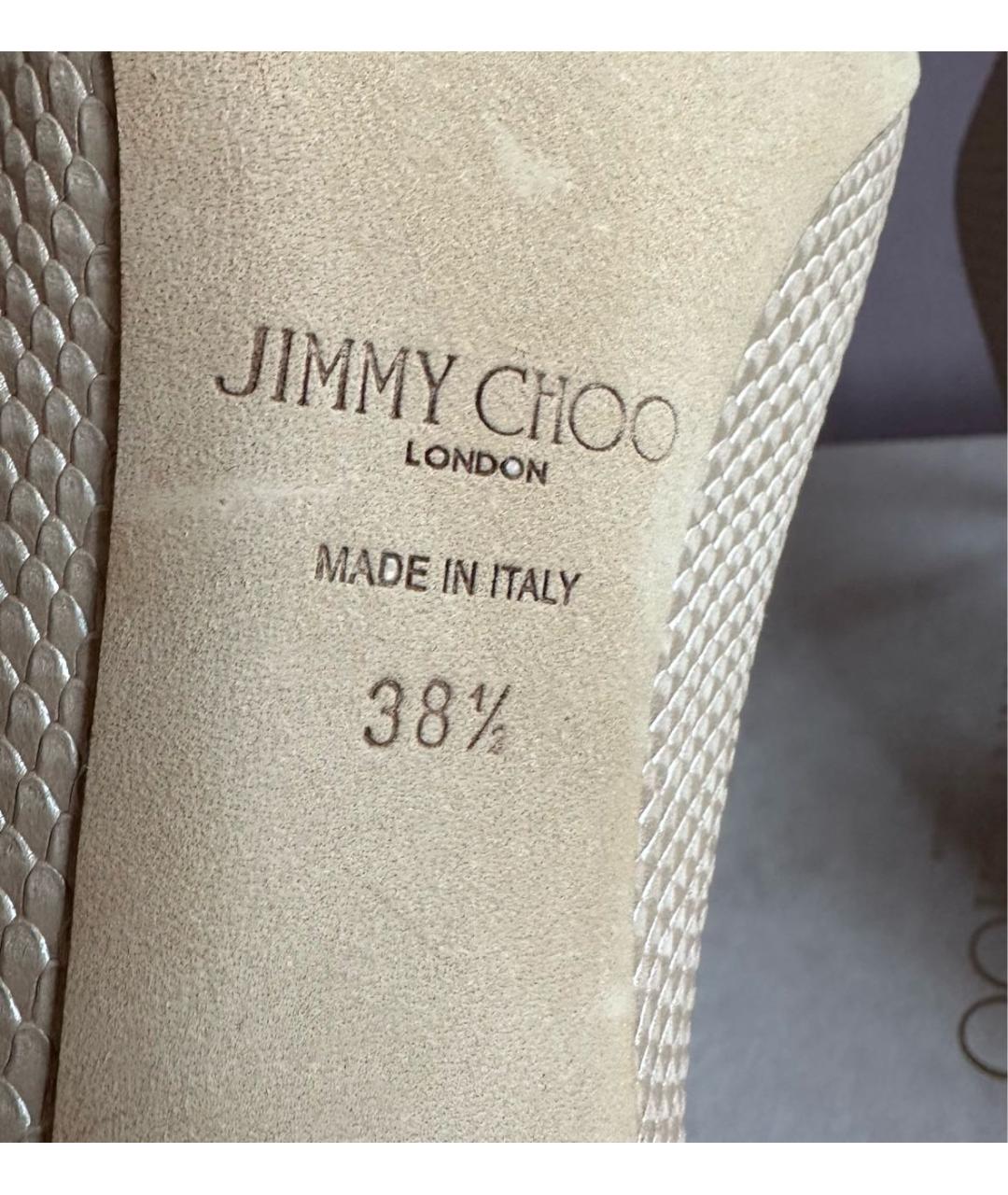 JIMMY CHOO Бежевые кожаные туфли, фото 6