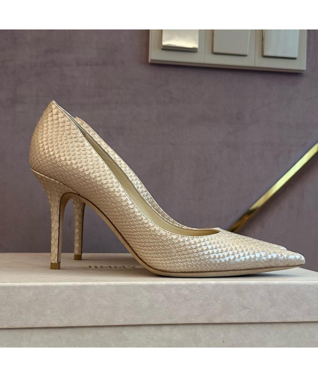 JIMMY CHOO Бежевые кожаные туфли, фото 8