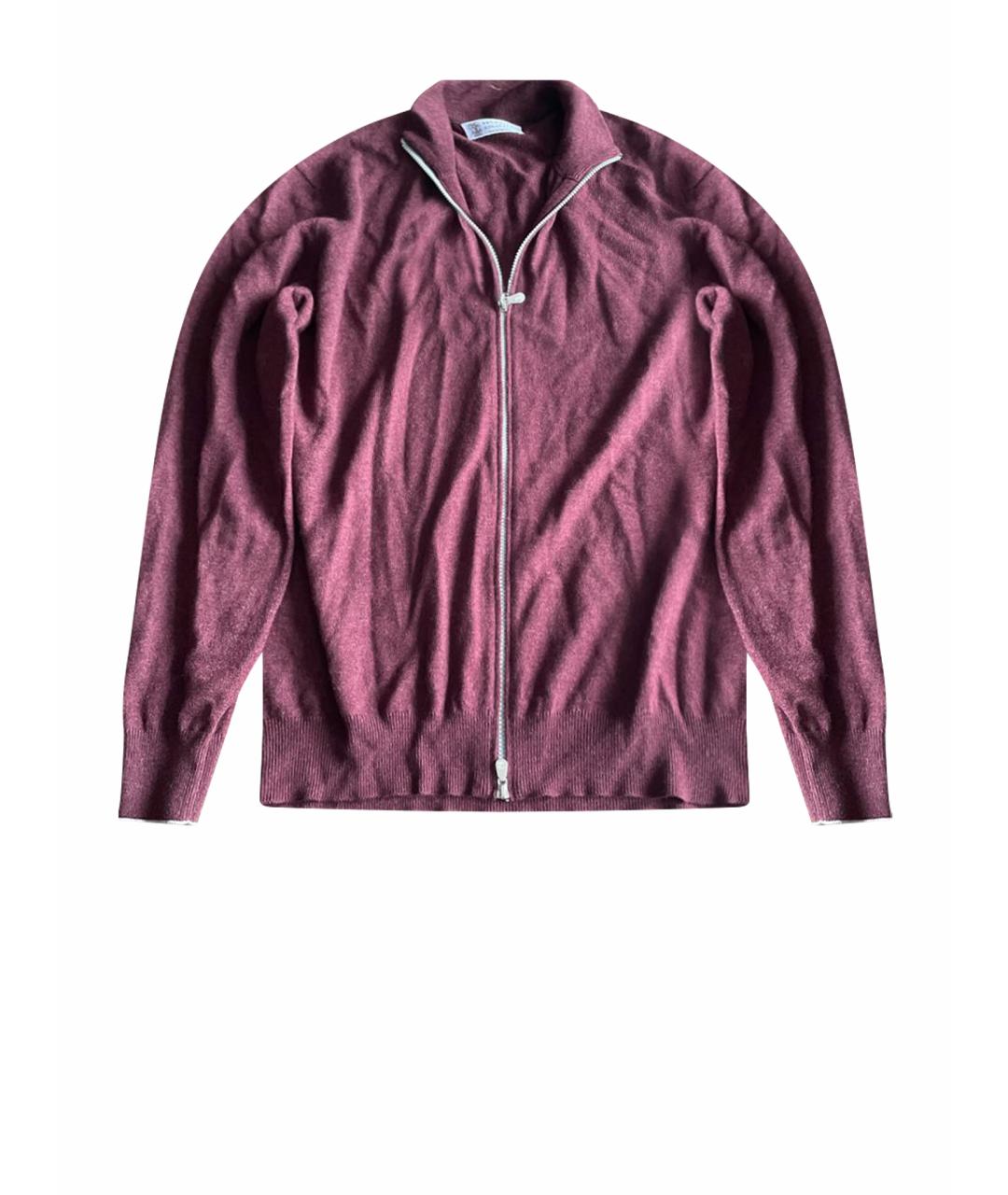 BRUNELLO CUCINELLI Бордовый хлопковый кардиган, фото 1