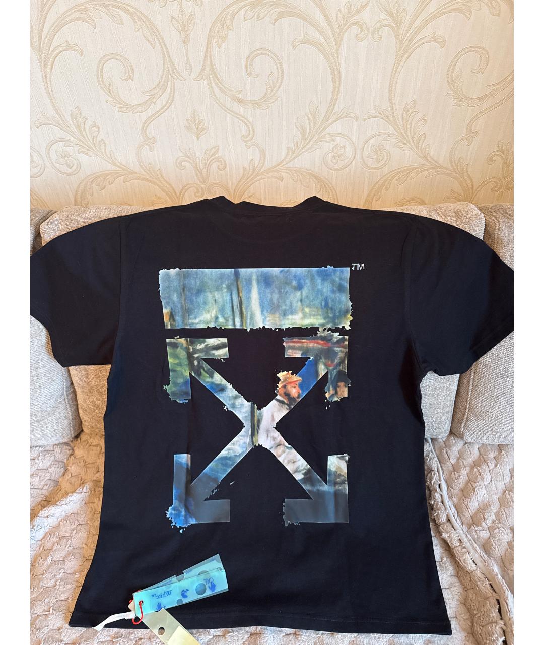 OFF-WHITE Черная хлопковая футболка, фото 2