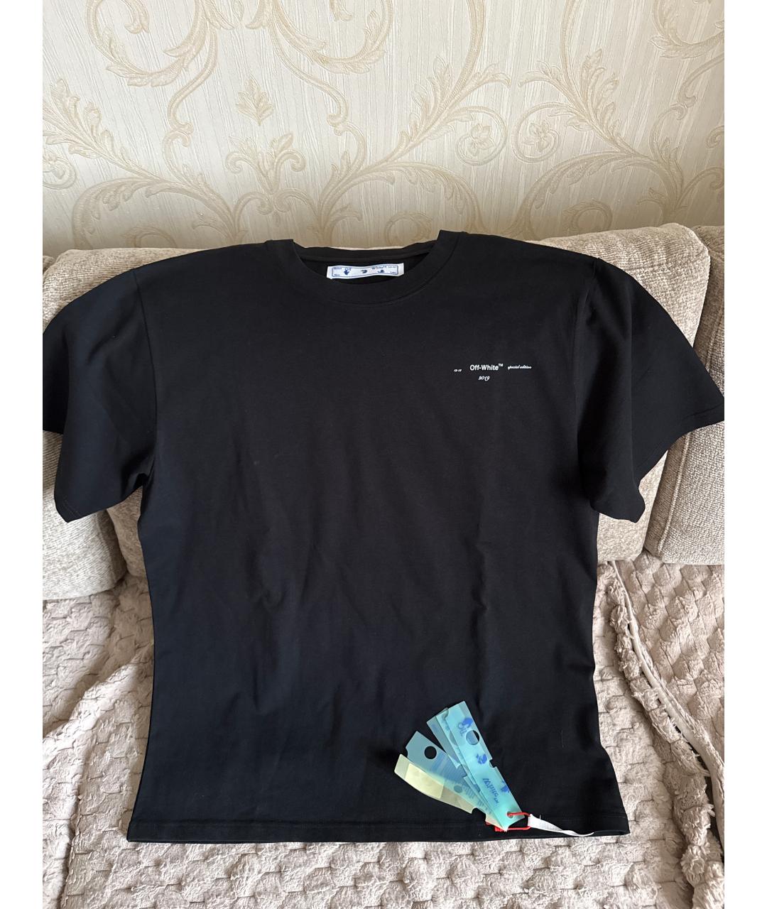 OFF-WHITE Черная хлопковая футболка, фото 4