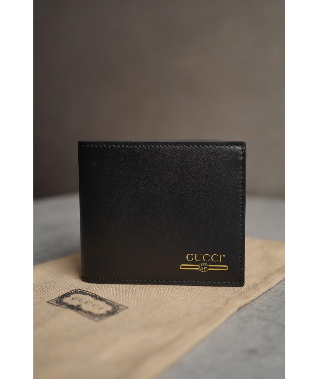 GUCCI Черный кожаный кошелек, фото 5