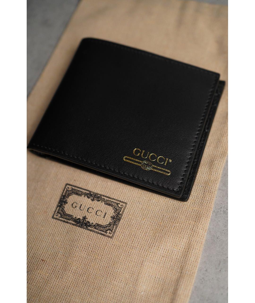GUCCI Черный кожаный кошелек, фото 4