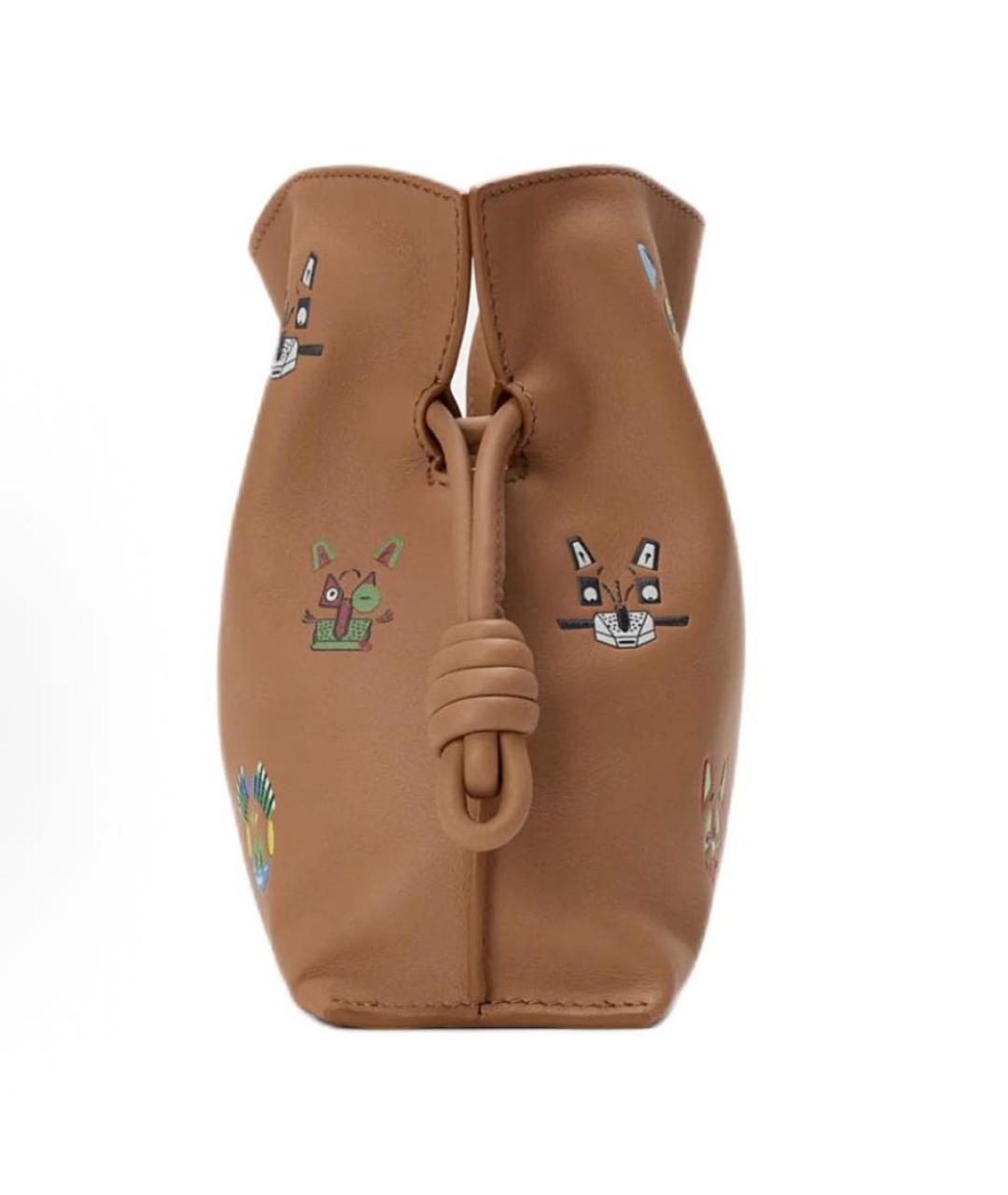 LOEWE Бежевая кожаная сумка через плечо, фото 3