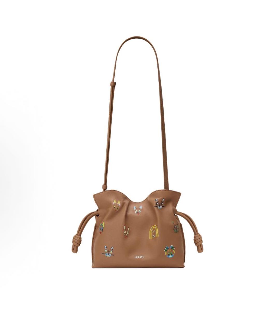LOEWE Бежевая кожаная сумка через плечо, фото 2
