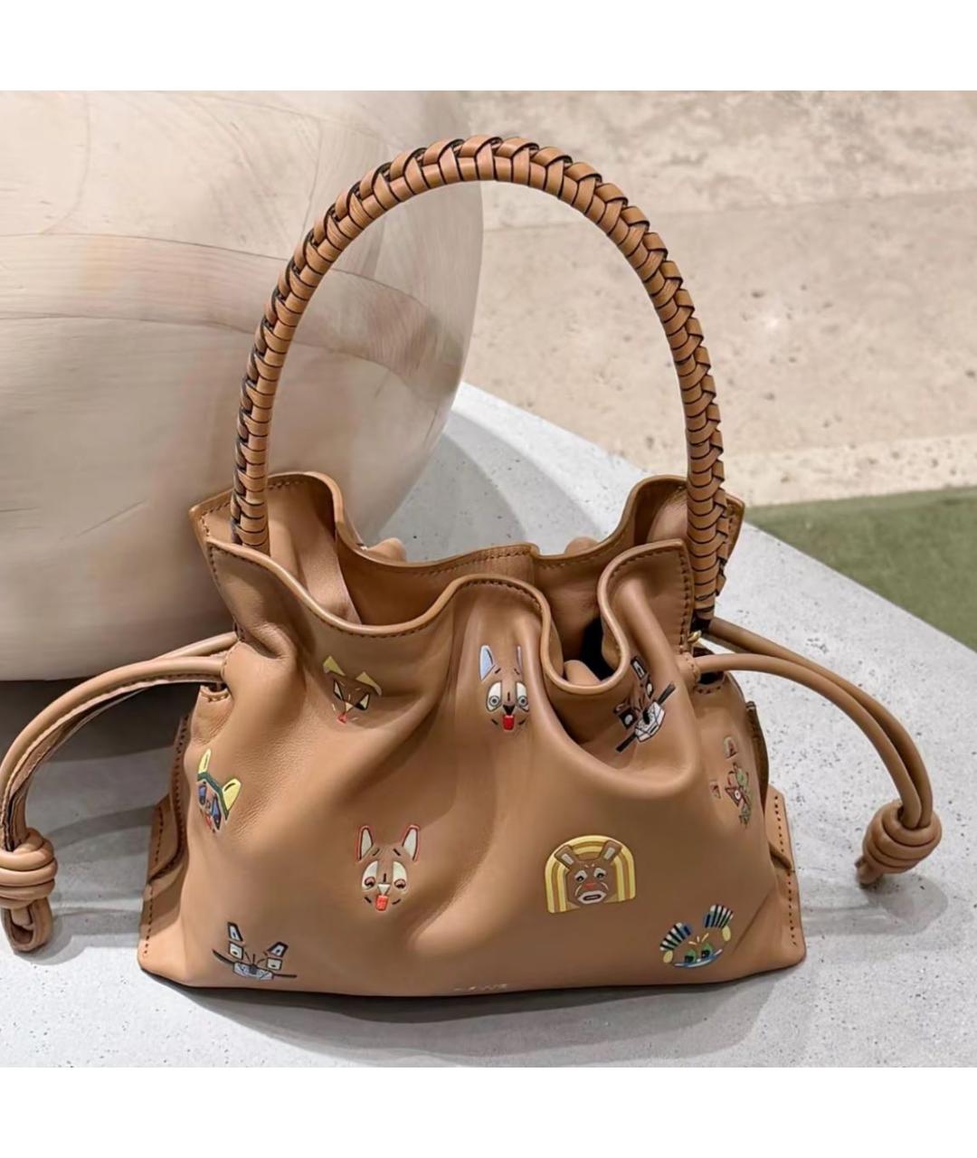LOEWE Бежевая кожаная сумка через плечо, фото 7
