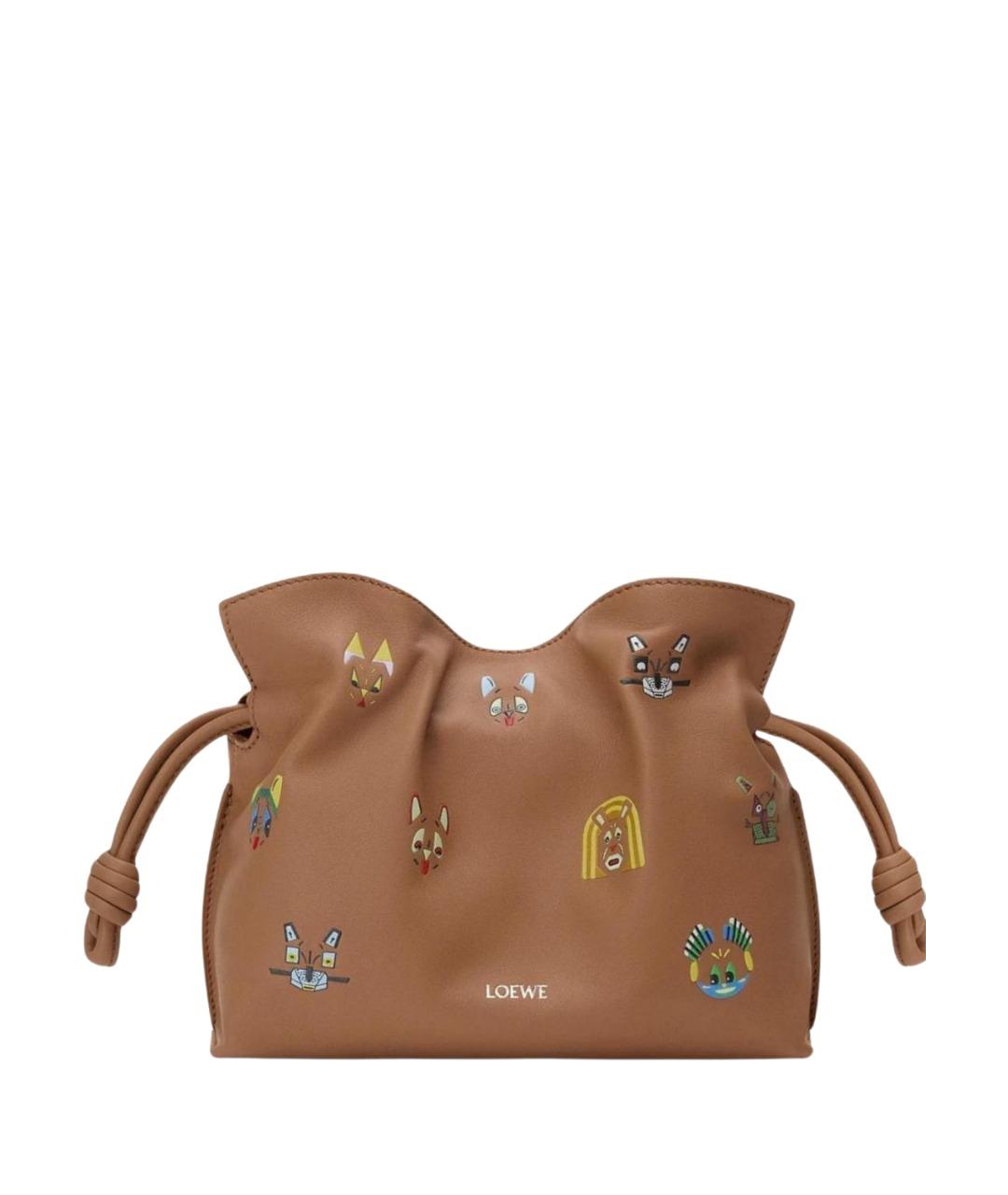 LOEWE Бежевая кожаная сумка через плечо, фото 1