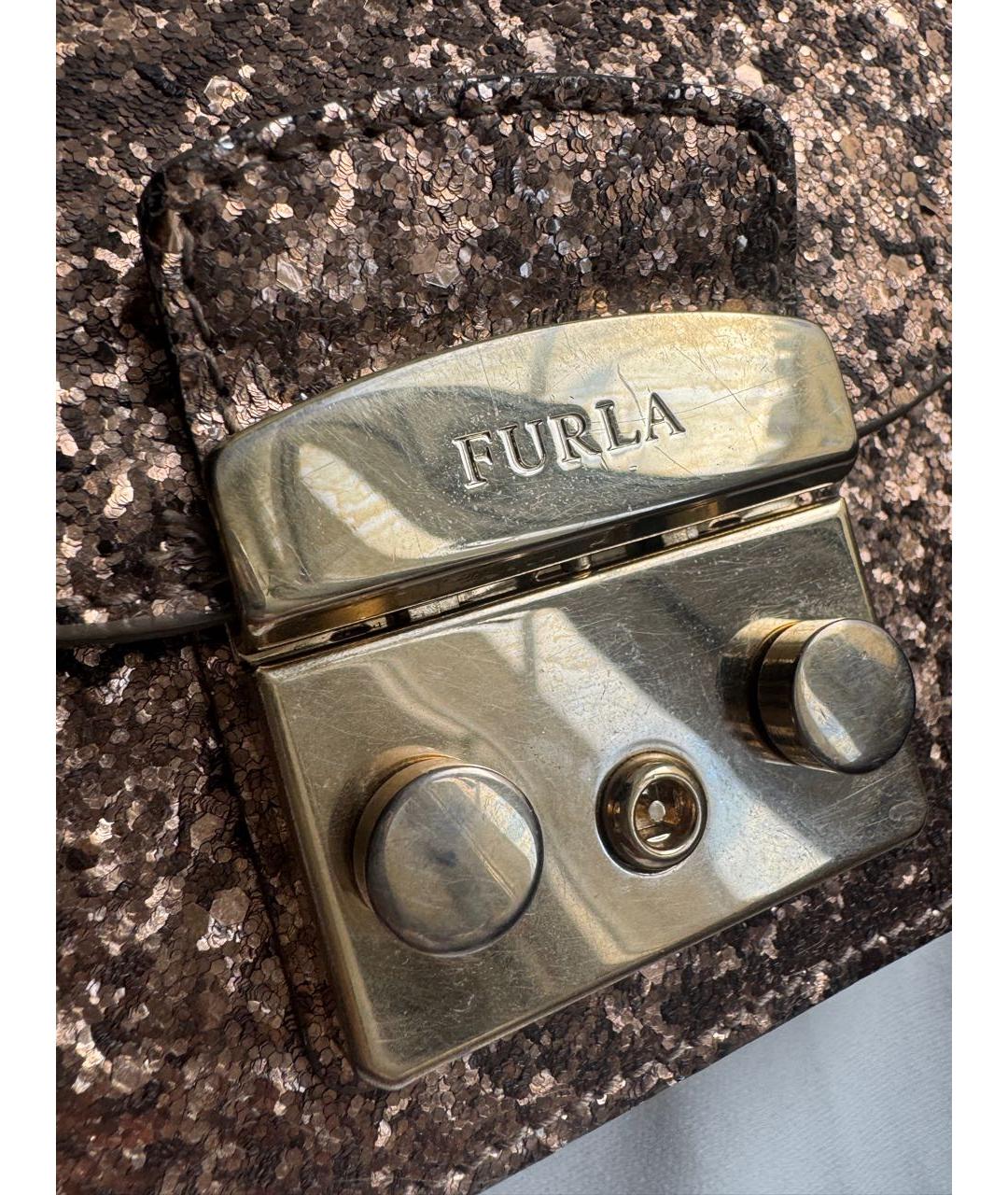 FURLA Золотая сумка через плечо, фото 4