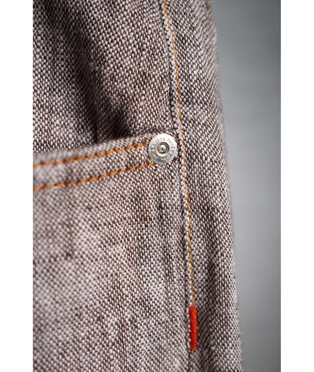KITON Бежевые льняные повседневные брюки, фото 4
