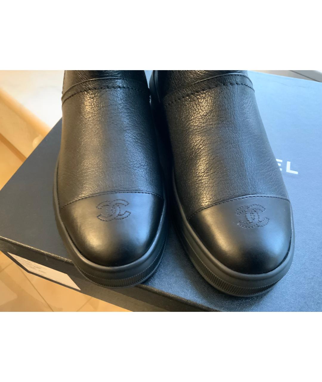 CHANEL Черные кожаные полусапоги, фото 2