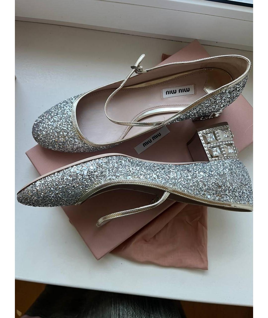 MIU MIU Серебряные туфли, фото 9