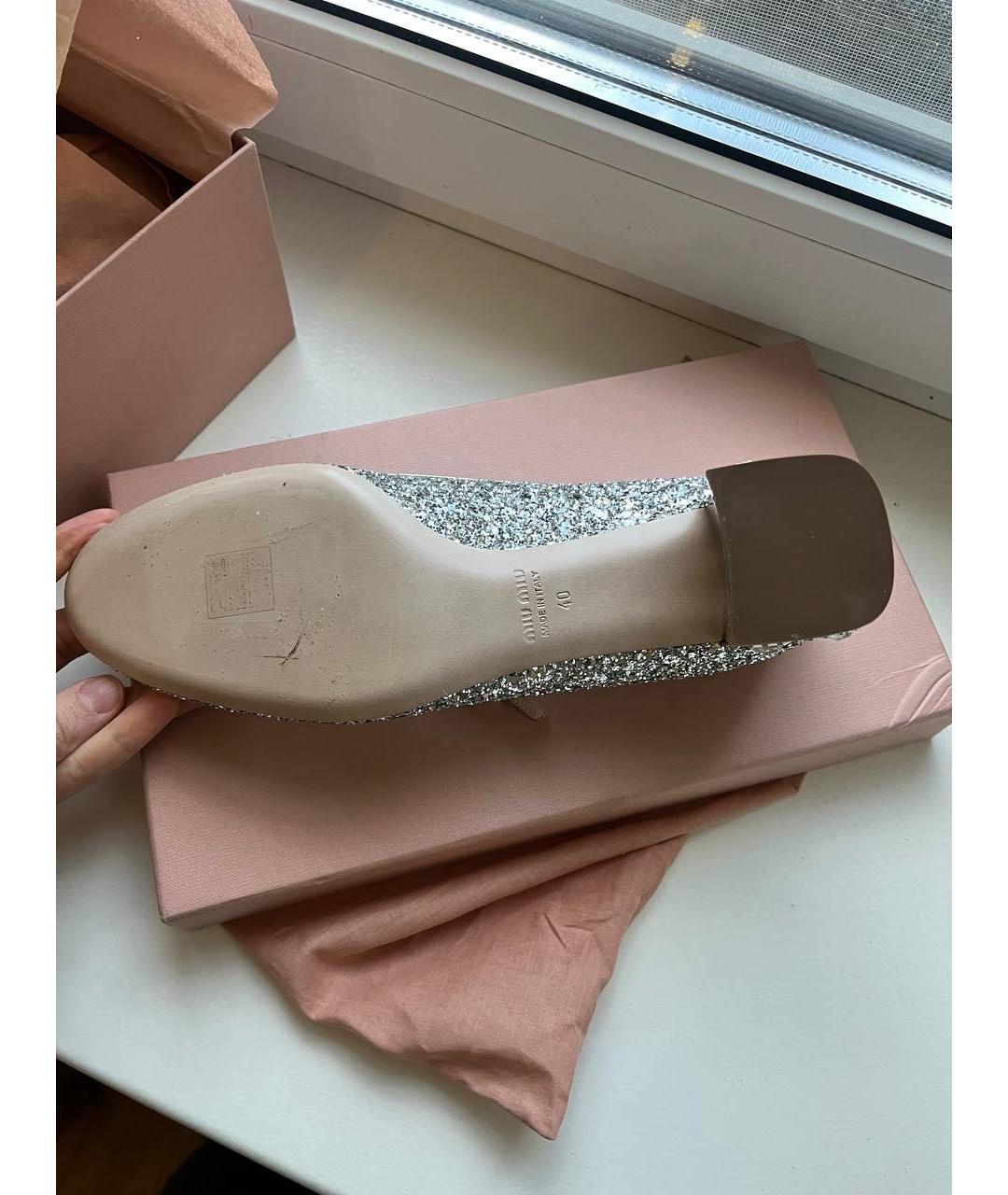 MIU MIU Серебряные туфли, фото 5