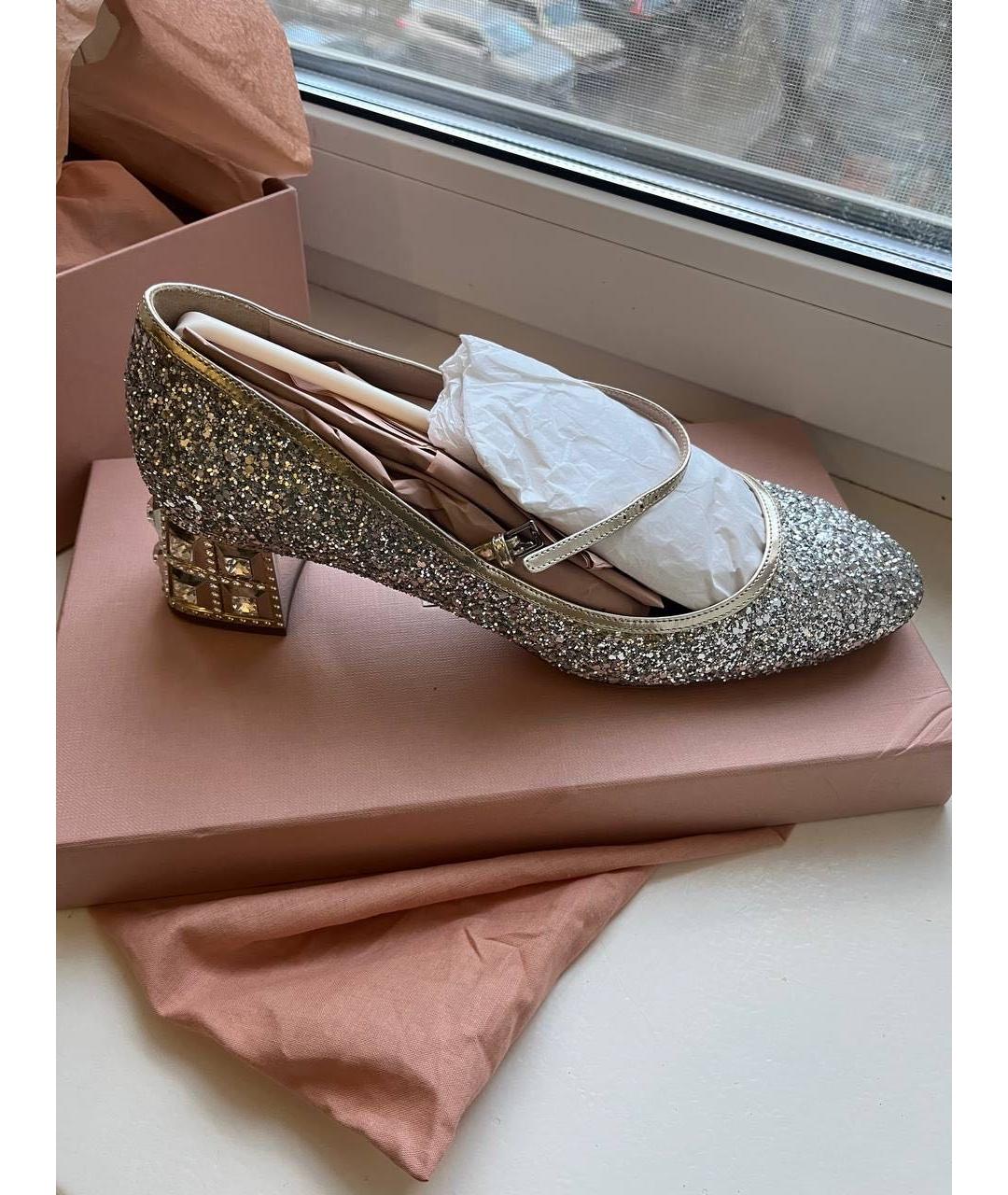 MIU MIU Серебряные туфли, фото 3