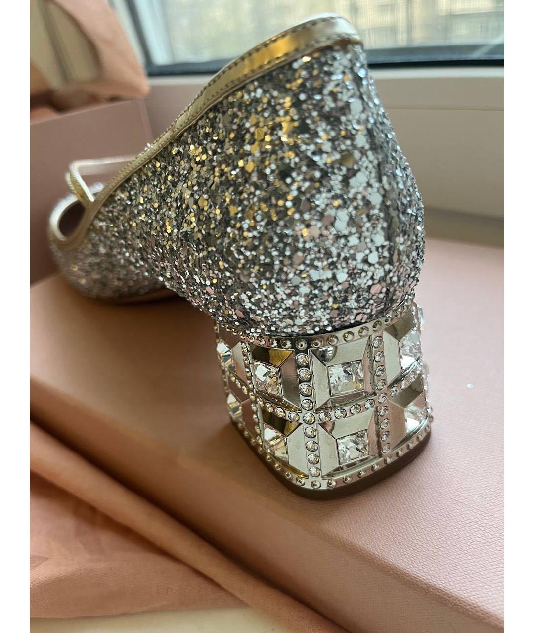 MIU MIU Серебряные туфли, фото 4