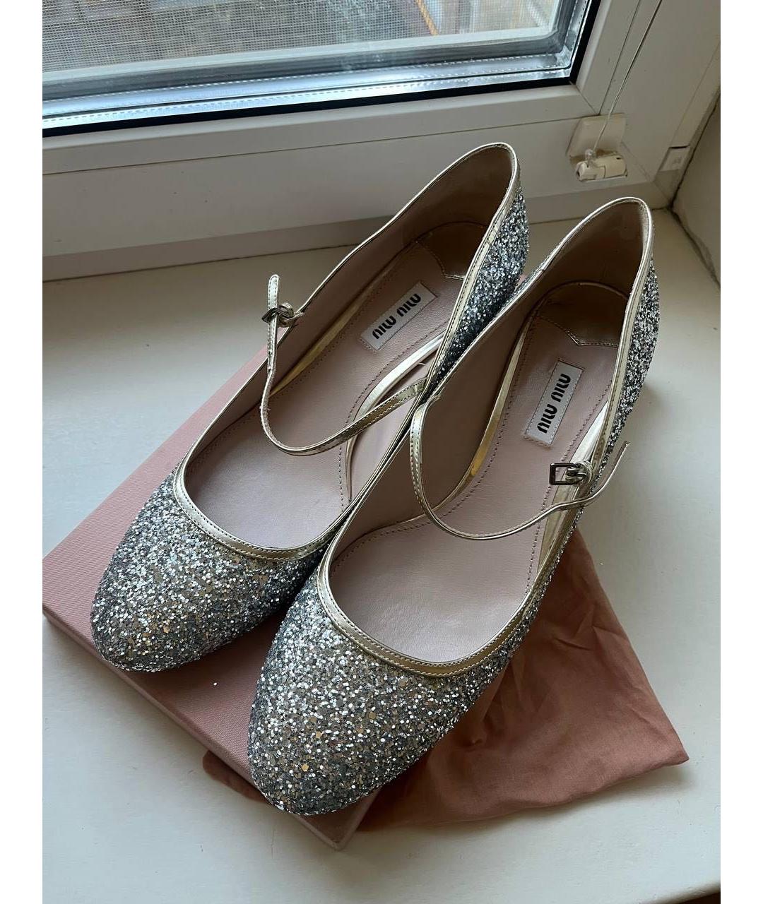 MIU MIU Серебряные туфли, фото 2