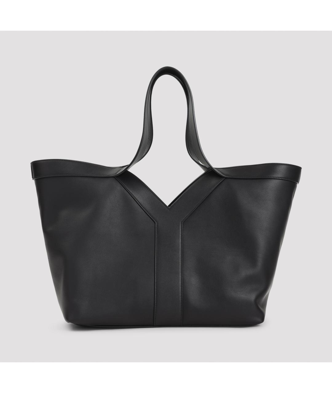 SAINT LAURENT Черная кожаная сумка тоут, фото 4