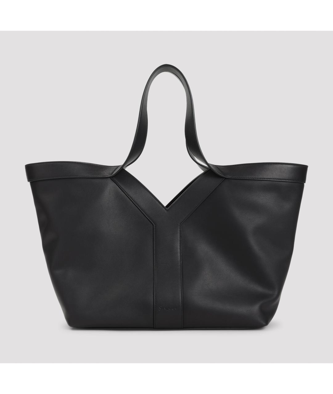 SAINT LAURENT Черная кожаная сумка тоут, фото 3