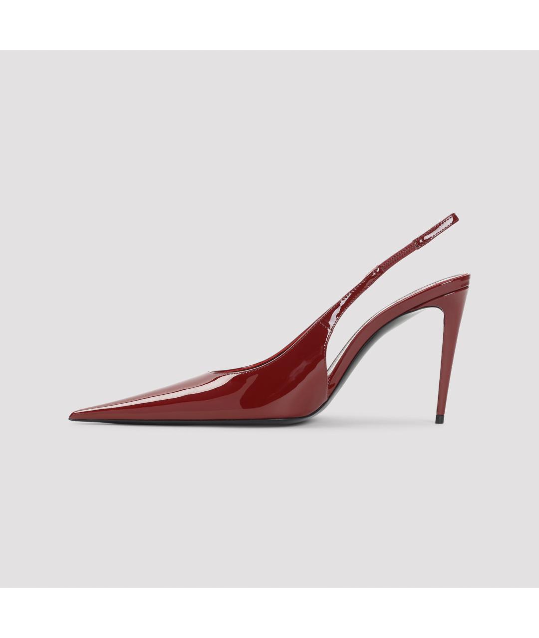SAINT LAURENT Бордовые туфли из лакированной кожи, фото 4