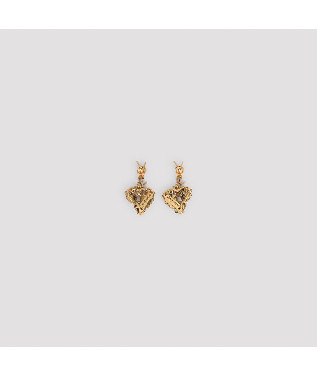 SAINT LAURENT Золотые латунные серьги, фото 4