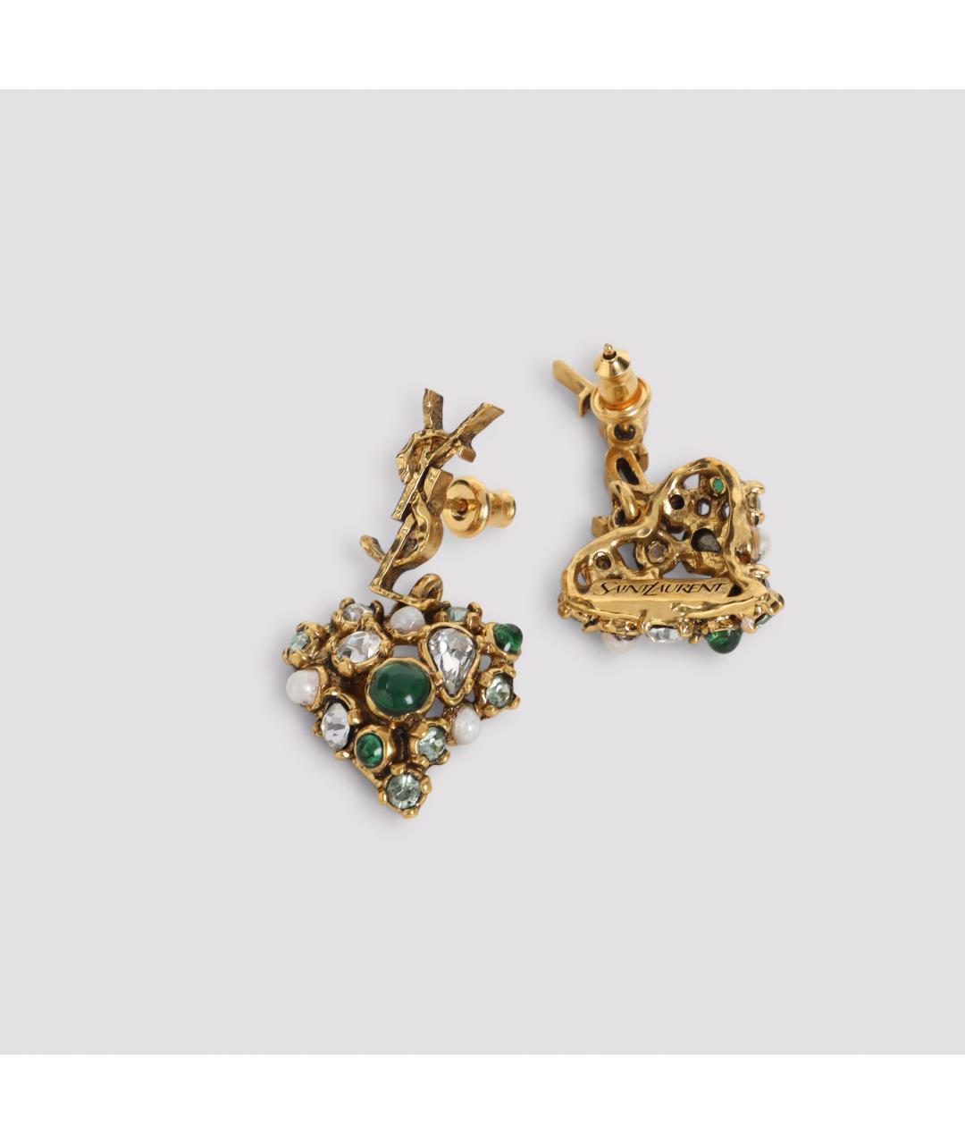 SAINT LAURENT Золотые латунные серьги, фото 5