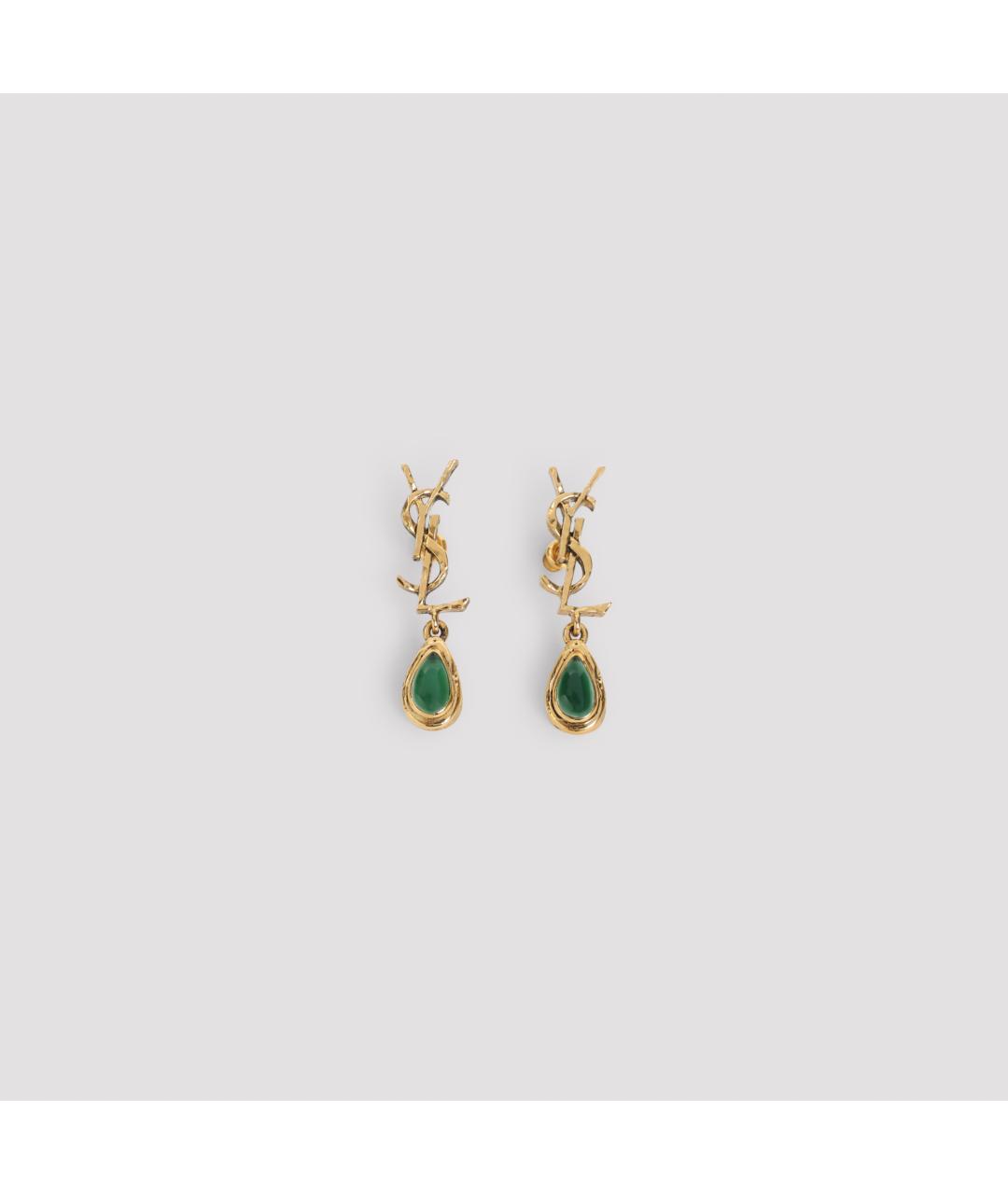 SAINT LAURENT Золотые латунные серьги, фото 2