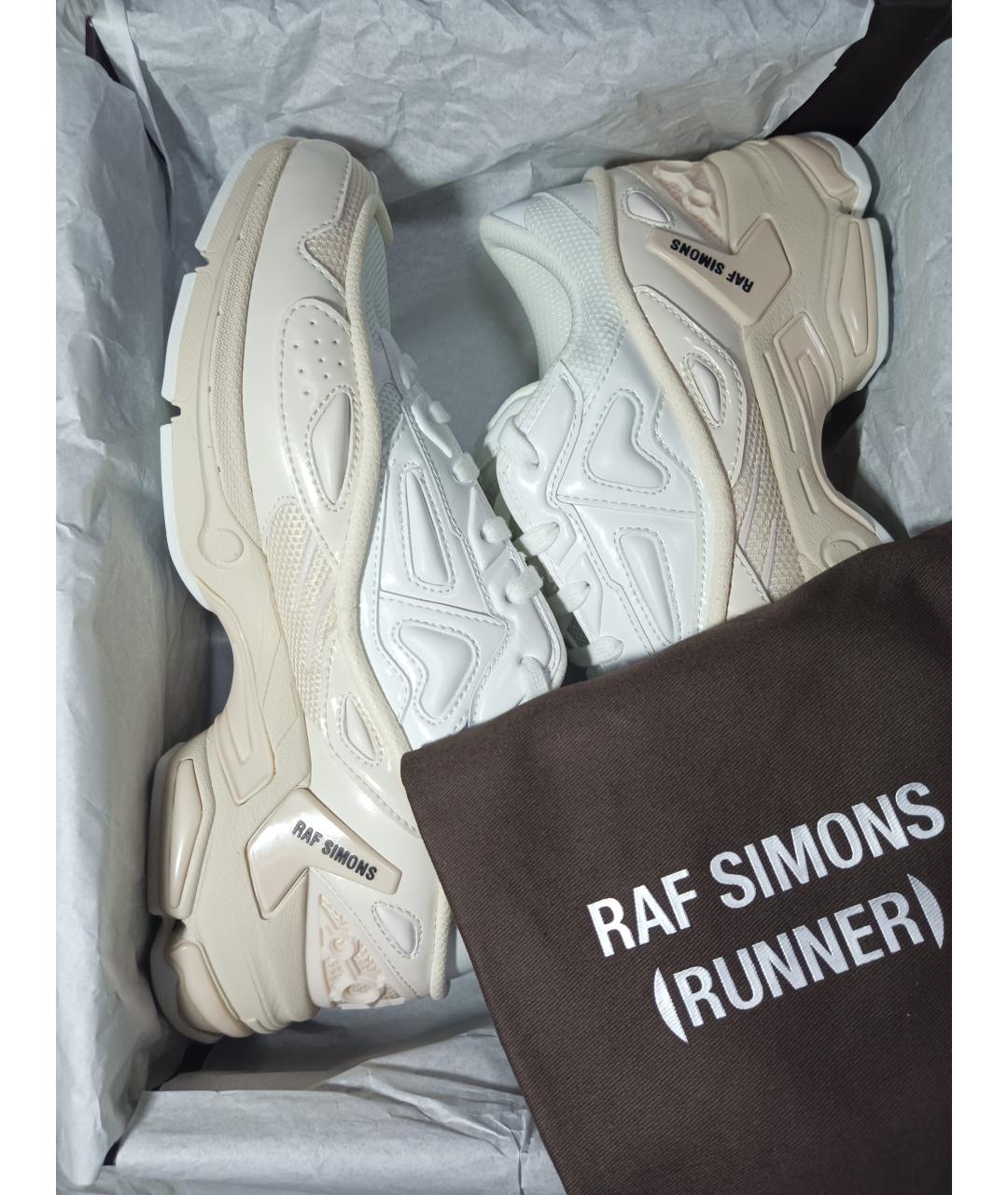RAF SIMONS Бежевые кожаные низкие кроссовки / кеды, фото 5