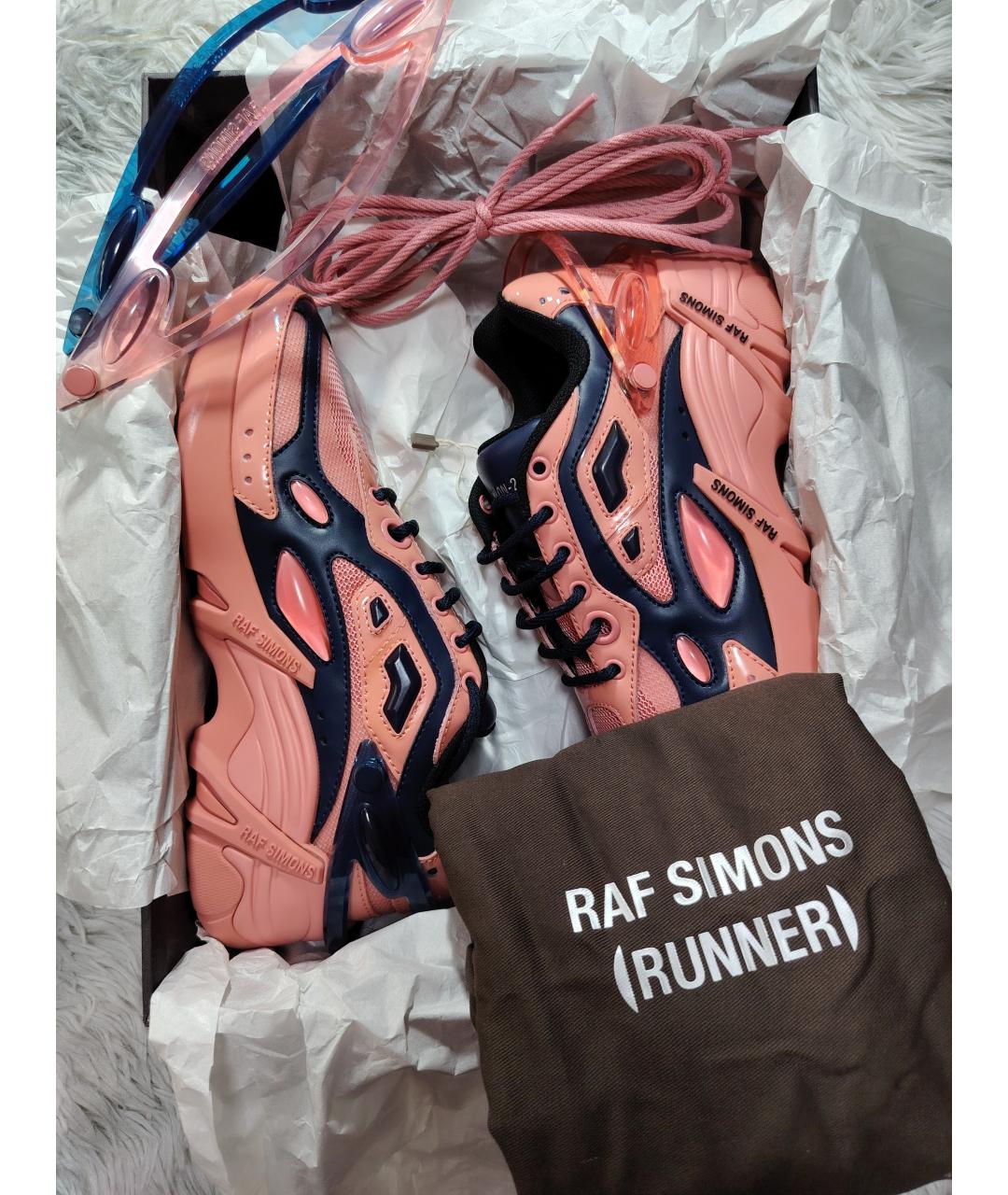 RAF SIMONS Розовые кожаные кроссовки, фото 4