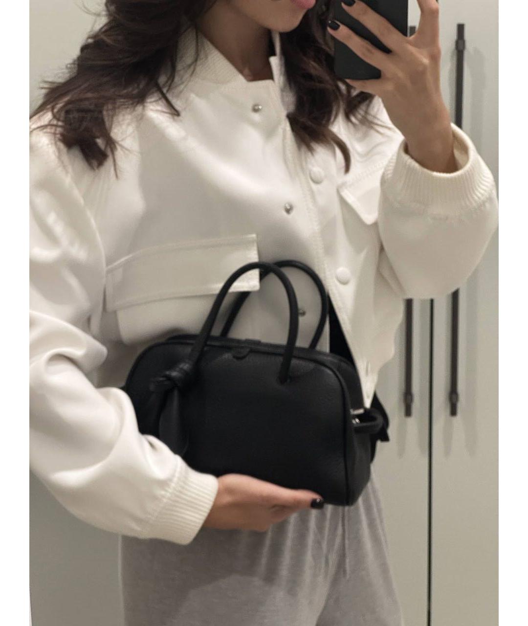 JACQUEMUS Черная кожаная сумка с короткими ручками, фото 5