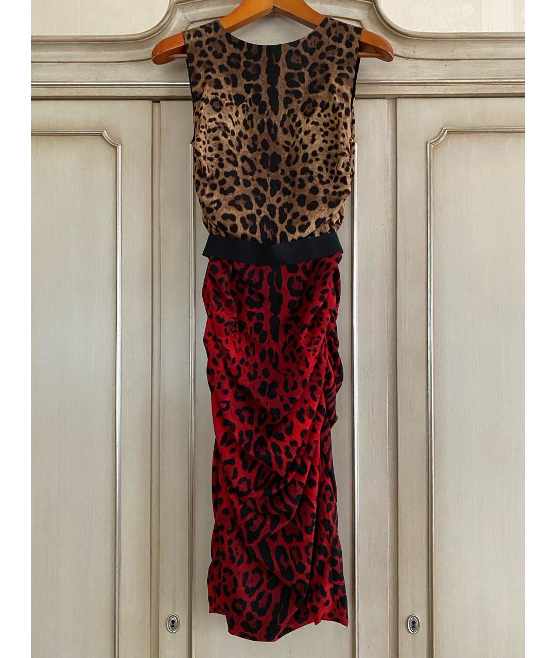 DOLCE&GABBANA Мульти шелковое коктейльное платье, фото 7