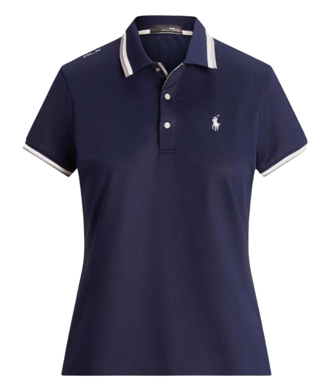 RALPH LAUREN Синяя хлопко-эластановая футболка, фото 1